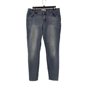 Artisan NY Skinny Jeans Blue Medium Denim High Rise Size 14 Distressed Pockets